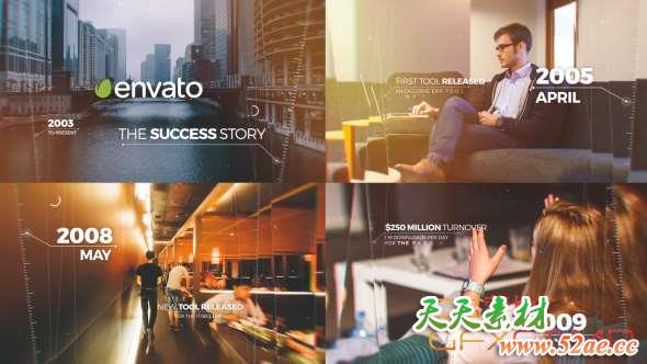 AE模板-科技感幻灯片时间线开场 Elegant Timeline Slideshow-天天素材网