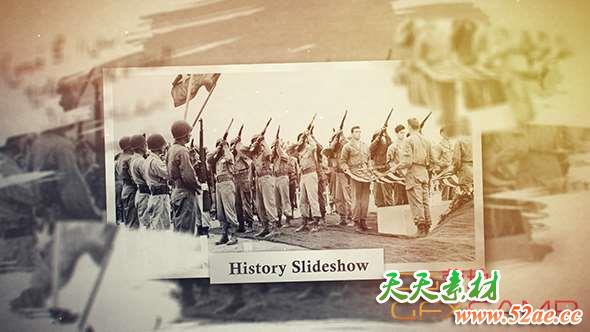 AE模板-复古照片相册回忆视频片头 History-天天素材网