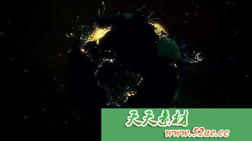 pr模板 梦幻地球科技LOGO标志展示视频模板Earth Logo Reveal