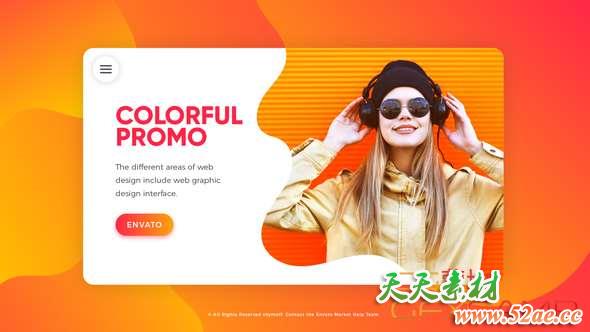 AE模板-时尚彩色卡片包装片头 Colorful Promo-天天素材网