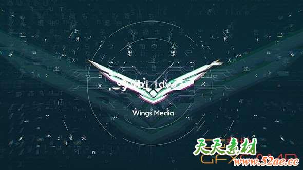 AE模板-能量科技感Logo动画 Technology Cyber Logo-天天素材网