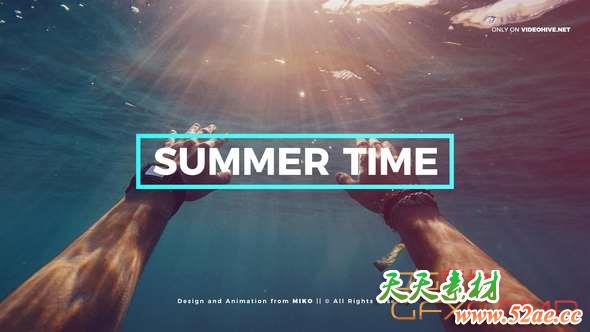 AE模板-夏天旅游视频片头 Summer-天天素材网