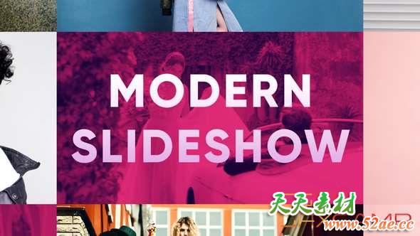 AE模板-现代时尚视频包装 Modern Slideshow-天天素材网