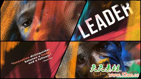 AE模板-笔刷彩色遮罩图片开场 Epic Pastel Sketch Opener-天天素材网