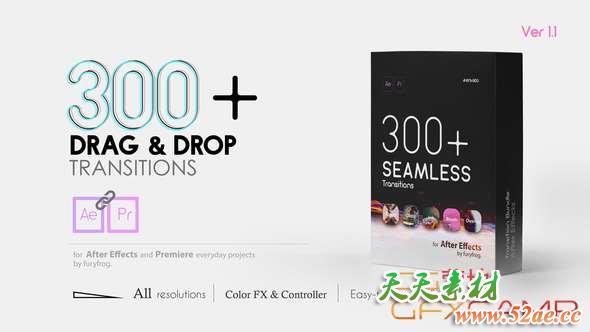 AE模板-225个无缝视频转场 Seamless Transitions V1.1-天天素材网