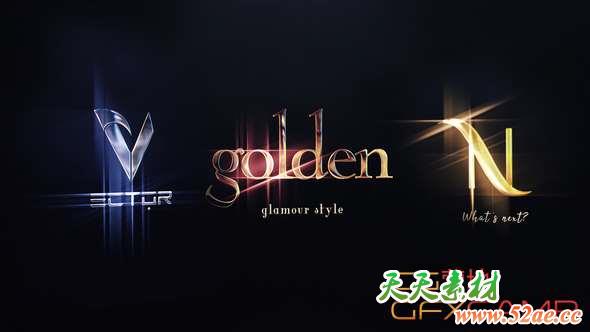 AE模板-星光折射Logo动画 Starglow Logo Reveal-天天素材网