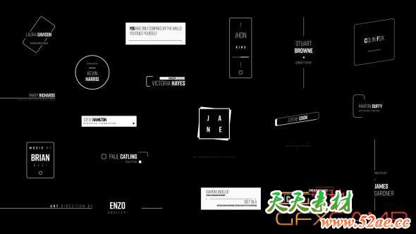 AE模板-商务线条文字标题动画 Typographic Titles-天天素材网