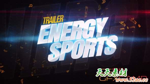 AE模板-能量体育视频包装片头 Energy Sports Promo-天天素材网