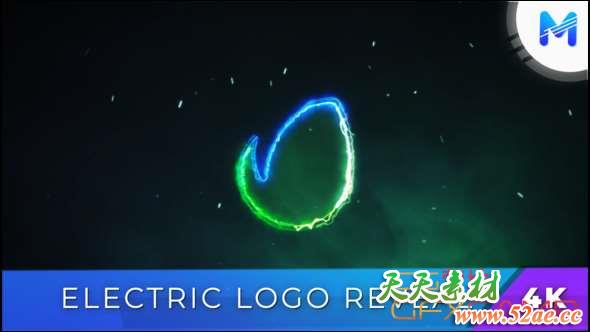 AE模板-Saber电流描边Logo动画 Electric Logo Reveal-天天素材网