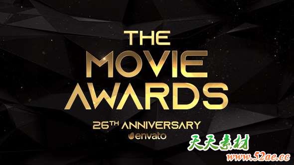 AE模板-奢华文字颁奖包装片头 The Movie Awards Opener-天天素材网