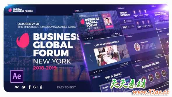 AE模板-时尚商务包装开场 Event Promo Business Presentation-天天素材网