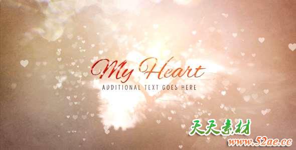 AE模板-心形相册爱情片头 My Heart-天天素材网