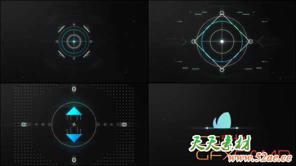 AE模板-创意科技感线条Logo动画 Intense Logo Reveal-天天素材网