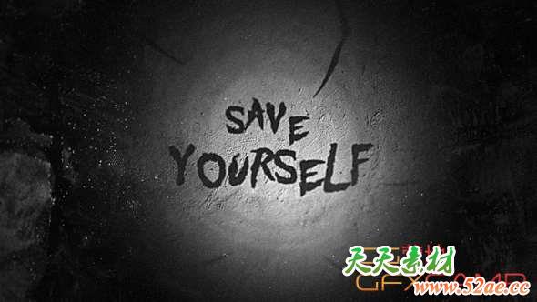 AE模板-黑白灯光文字投影恐怖片头 Flashlight – Horror Titles-天天素材网