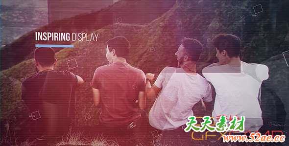 AE模板-图形遮罩简洁图片展示片头 Inspire Display-天天素材网