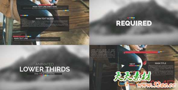 AE模板-简洁时尚人名字幕条动画 Typography Package – Lower Thirds and Titles-天天素材网