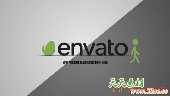 AE模板-创意火柴人Logo动画 Creative Stick Figure-天天素材网