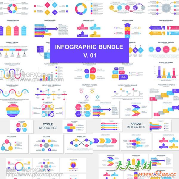 AE模板-150组圆环箭头步骤时间线信息数据图表动画-天天素材网