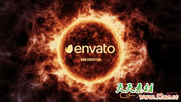 AE模板-能量太阳Logo动画 Sun Reveal-天天素材网