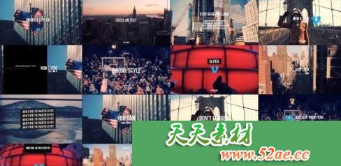 PR模板 屏幕故障失真特效字幕标题展示-天天素材网