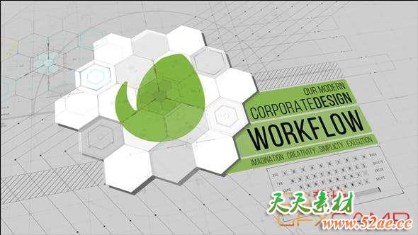 AE模板-科技感商务图片展示片头 Corporate Workflow-天天素材网