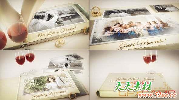 AE模板-婚礼相簿翻页照片展示 Our Wedding Story-天天素材网