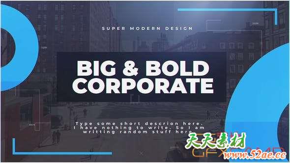 AE模板-大字标题时尚商务图片开场 Big & Bold Corporate-天天素材网