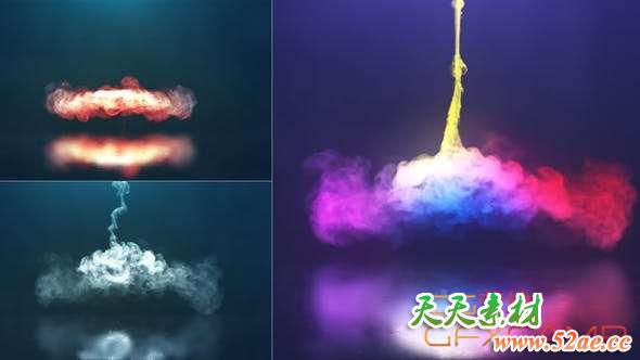 AE模板-旋转烟雾Logo动画 Spiral Smoke Reveal-天天素材网