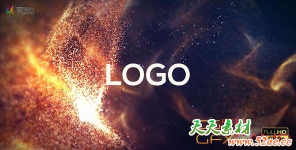 AE模板-梦幻粒子汇聚Logo文字动画 Macro Particles Logo Intro-天天素材网