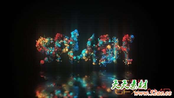 AE模板-漂亮发光粒子汇聚Logo动画 Glow Particle Logo-天天素材网