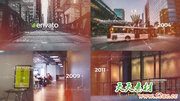 AE模板-科技感时间线图片开场 Timeline Presentation-天天素材网