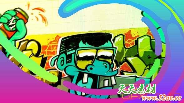 AE模板-卡通渐变图形转场 Cartoon Gradient Transitions-天天素材网