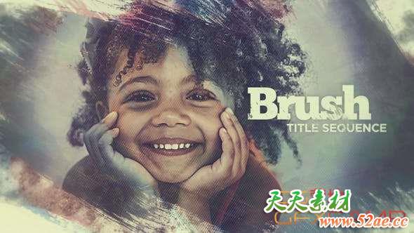 AE模板-复古笔刷遮罩开场 Opening Titles-天天素材网