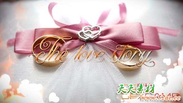 AE模板-爱心遮罩浪漫婚礼片头 Wedding-天天素材网