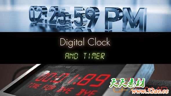 AE模板-时间计时数字数值动画预设 Time Presets v1.5-天天素材网