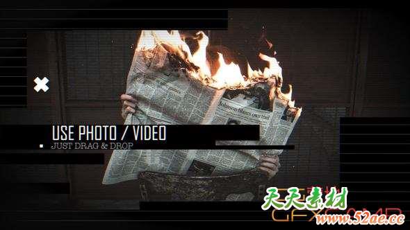 FCPX插件-时尚信号损坏片头 Abstract Fashion Opener-天天素材网