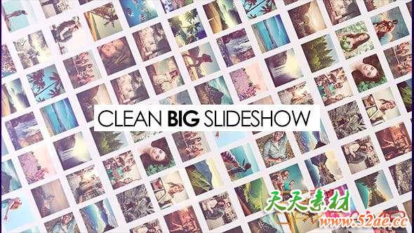 Apple Motion模板-照片墙幻灯片开场 Clean Big Slideshow-天天素材网