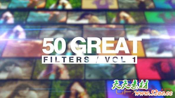 Apple Motion模板-视频调色滤镜预设 50 Great Filters-天天素材网
