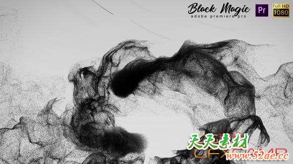 PR模板-水墨粒子碰撞Logo动画 Black Magic – Premiere Pro-天天素材网