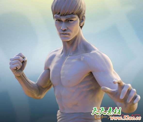 李小龙3D模型 Bruce Lee Dragon Fighter – 3D Model-天天素材网