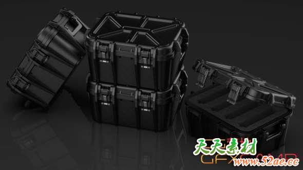 科技感箱子3D模型 Gumroad – EDON-TECH Hard Case V1-天天素材网