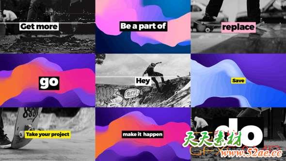 AE模板-时尚创意快闪片头 Fast Stomp Opener-天天素材网