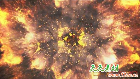 AE模板-火焰冲击Logo动画 Fire Drop Logo-天天素材网