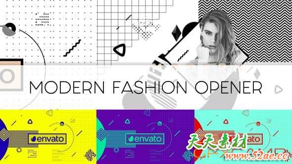 AE模板-现代时尚黑白图片人物介绍片头 Modern Fashion Opener-天天素材网