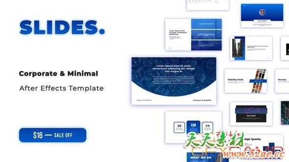 AE模板-商务企业公司滑动图片展示 Slides – Corporate Slides for After Effects-天天素材网