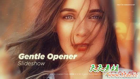 AE模板-简单幻灯片展示开场 Gentle Opener Slideshow-天天素材网