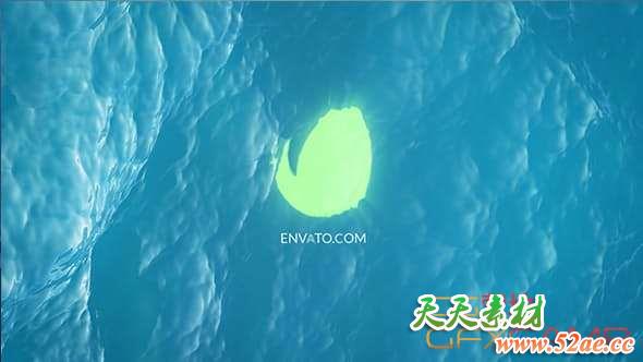AE模板-波浪水底Logo动画 Ocean Wave Logo Reveal-天天素材网