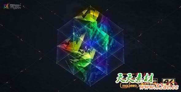 AE模板-三维线框魔方旋转Logo动画 3D Magic Cube Logo Reveal-天天素材网