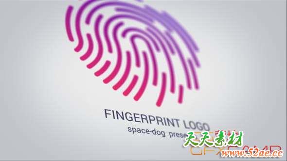AE模板-指纹验证Logo动画 Fingerprint logo-天天素材网
