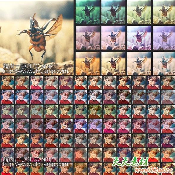 AE模板-204组视频图片滤镜特效调色预设效果-天天素材网